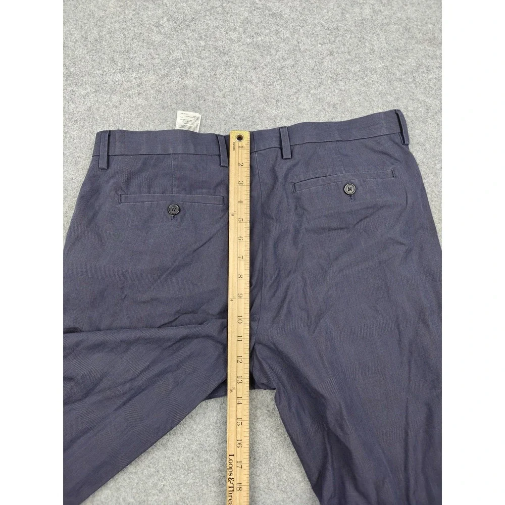 Banana Republic Pants Mens‎ 33x32 Blue Non-Iron Slim Fit Cotton Dress Check